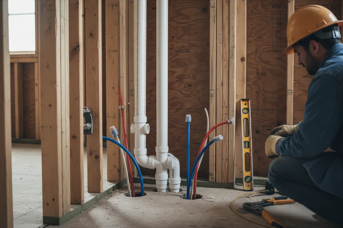 Drain and supply rough-in during Garbage Disposal Repair in Redwood